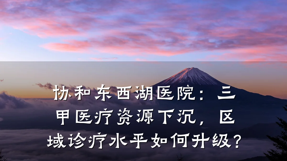 协和东西湖医院：三甲医疗资源下沉，区域诊疗水平如何升级？